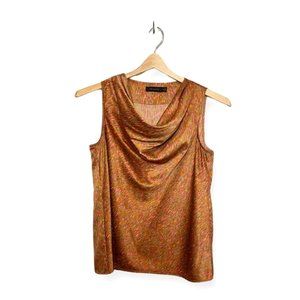 The Limited Y2K Sleeveless Cowl Neck Career Tank Top in Bronze Size Medium